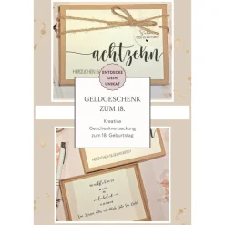 Geldgeschenk 18. Geburtstag – Personalisierte Geschenkbox mit Karte & Baumwollsäckchen