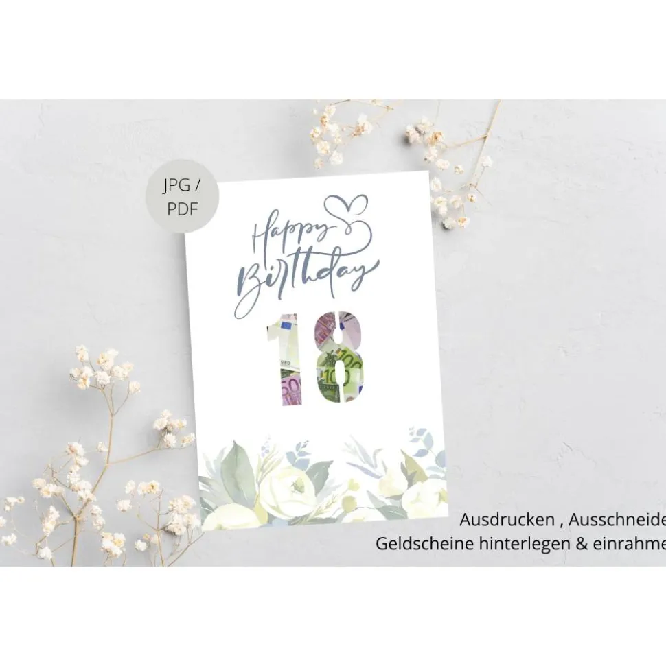 Geldgeschenk 18. Geburtstag | persönliches Geburtstagsgeschenk Tochter Sohn | PDF Datei | Sofortdownload | Originelles G