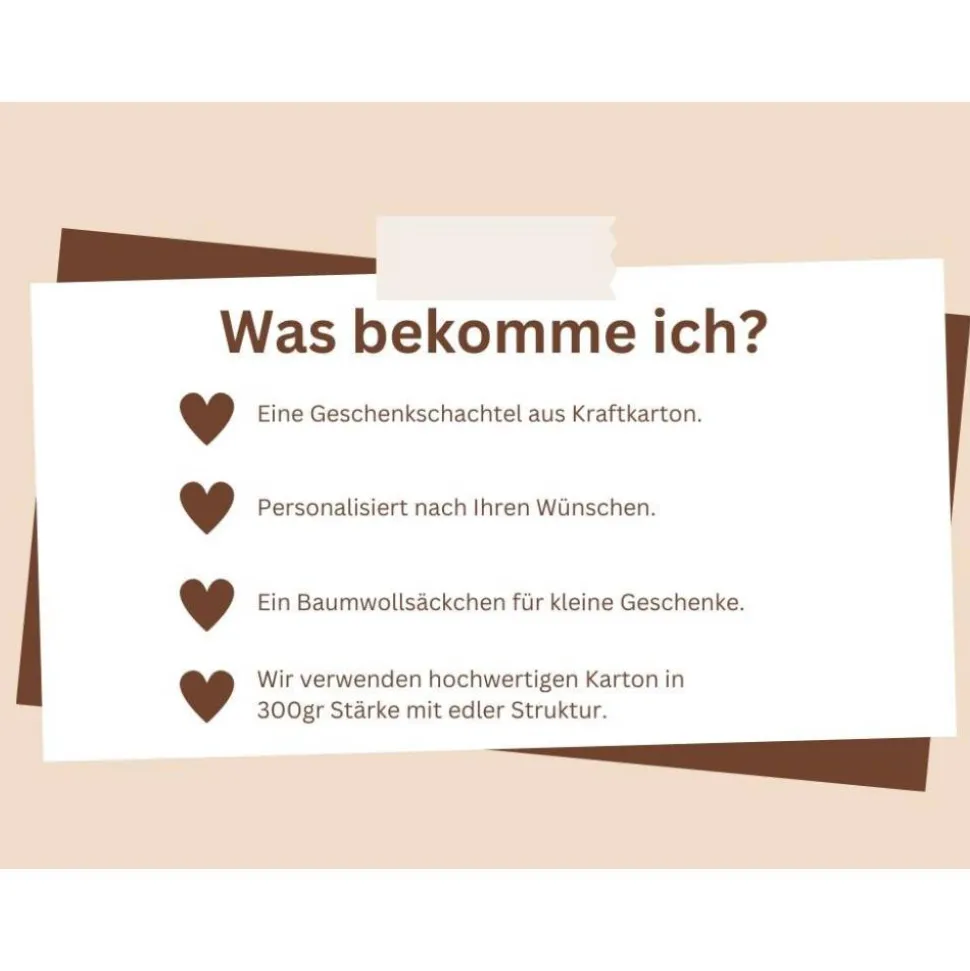 Geldgeschenk 20. Geburtstag – Personalisierte Geschenkbox mit Glückwunschkarte & Leinensäckchen