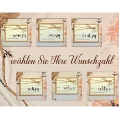 Geldgeschenk 20. Geburtstag – Personalisierte Geschenkbox mit Glückwunschkarte & Leinensäckchen