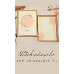 Geldgeschenk 30. Geburtstag personalisiert | Geschenkbox für Frauen | Geburtstagsgeschenk mit Name und Glückwunschkarte