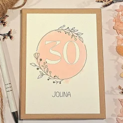 Geldgeschenk 30. Geburtstag personalisiert | Geschenkbox für Frauen | Geburtstagsgeschenk mit Name und Glückwunschkarte