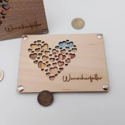 Geldgeschenk | Geschenkkarte aus Holz | Wunscherfüller | Herz | Geldgeschenk Verpackung | Geschenkverpackung |