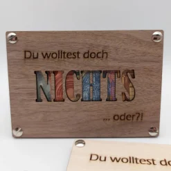 Geldgeschenk | Geschenkkarte aus Holz | NICHTS | Herz | Geldgeschenk Verpackung | Geschenkverpackung | Kleinigkeit