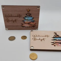 Geldgeschenk | Geschenkkarte aus Holz | Weihnachts-Budget | Tannenbaum | Geldgeschenk Verpackung | Geschenkverpackung |