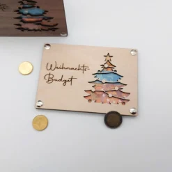 Geldgeschenk | Geschenkkarte aus Holz | Weihnachts-Budget | Tannenbaum | Geldgeschenk Verpackung | Geschenkverpackung |