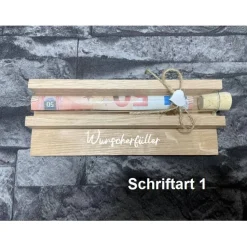 Geldgeschenk • Wunscherfüller • Reagenzglas • Geschenkverpackung aus Holz • Eiche • Klötzchen