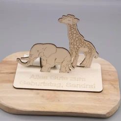 Geldgeschenk Afrika - aus Holz personalisiert