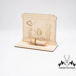 Geldgeschenk Aquarium - aus Holz personalisiert