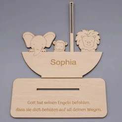 Geldgeschenk Arche - Zur Taufe - aus Holz personalisiert