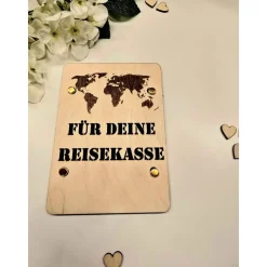 Geldgeschenk aus 3 mm Sperrholz + Kartonhintergrund