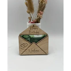 Geldgeschenk aus Holz – Geschenkkartenhalter & Wunscherfüller für Geburtstag, Valentinstag & besondere Anlässe
