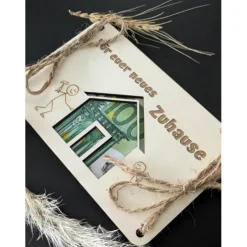 Geldgeschenk aus Holz, Einzugsgeschenk, Einzug, Auszug, Geldverpackung, Wunscherfüller