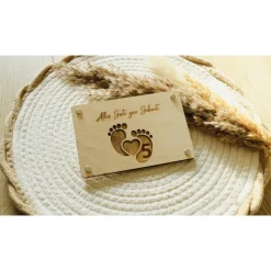 Geldgeschenk aus Holz, Wunscherfüller, Geschenkverpackung, Geburt, Baby, personalisierbar