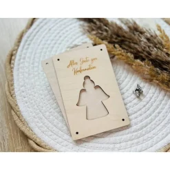 Geldgeschenk aus Holz, Wunscherfüller, Geschenkverpackung, Taufe, Konfirmation, Kommunion, personalisierbar