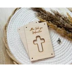 Geldgeschenk aus Holz, Wunscherfüller, Geschenkverpackung, Taufe, Konfirmation, Kommunion, personalisierbar