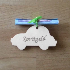 Geldgeschenk Auto "Spritgeld" aus Holz