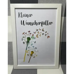 Geldgeschenk Bilderrahmen Wunscherfüller personalisierbar DIN A4