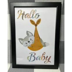 Geldgeschenk Bilderrahmen Geburt Fuchs personalisierbar DIN A4