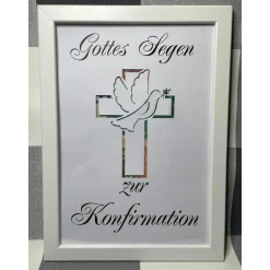 Geldgeschenk Bilderrahmen Konfirmation personalisierbar DIN A4