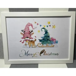 Geldgeschenk Bilderrahmen Weihnachten Rentier personalisierbar DIN A4