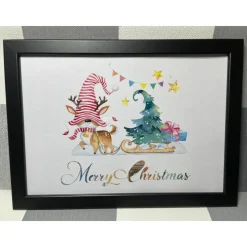 Geldgeschenk Bilderrahmen Weihnachten Rentier personalisierbar DIN A4