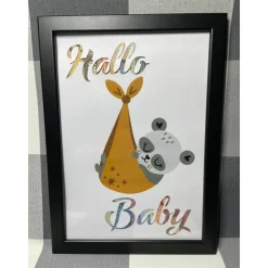 Geldgeschenk Bilderrahmen Geburt Panda personalisierbar DIN A4