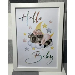 Geldgeschenk Bilderrahmen Geburt Girl 2 personalisierbar DIN A4