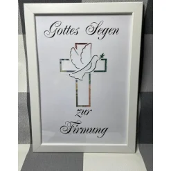 Geldgeschenk Bilderrahmen Firmung personalisierbar DIN A4