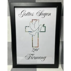 Geldgeschenk Bilderrahmen Firmung personalisierbar DIN A4