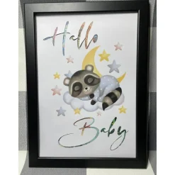 Geldgeschenk Bilderrahmen Geburt Boy 2 personalisierbar DIN A4