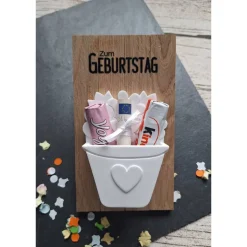 Geldgeschenk Blumenkörbchen zum Geburtstag ~ Geschenkverpackung ~ Mitbringsel