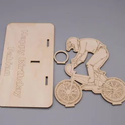 Geldgeschenk BMX Fahrer - aus Holz personalisiert