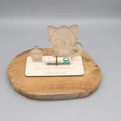 Geldgeschenk Bubble Tea - aus Holz personalisiert