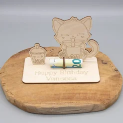 Geldgeschenk Bubble Tea - aus Holz personalisiert