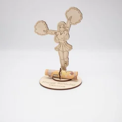 Geldgeschenk Cheerleader - aus Holz personalisiert