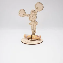 Geldgeschenk Cheerleader - aus Holz personalisiert