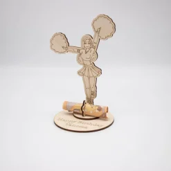 Geldgeschenk Cheerleader - aus Holz personalisiert