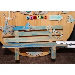 Geldgeschenk Collage PLATZ AM MEER auf einem Bambus-Brett Wanddeko maritimer Geschenkgutschein