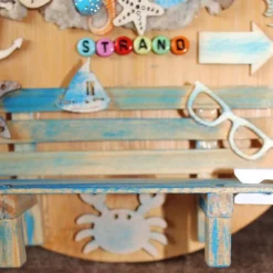 Geldgeschenk Collage PLATZ AM MEER auf einem Bambus-Brett Wanddeko maritimer Geschenkgutschein