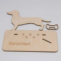Geldgeschenk Dackel - aus Holz personalisiert