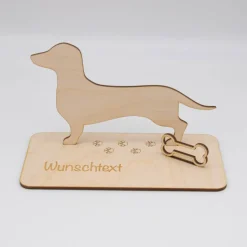 Geldgeschenk Dackel - aus Holz personalisiert
