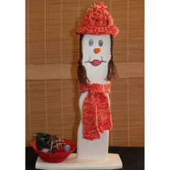 Geldgeschenk Dekofigur STRICKLIESL witziges Geldgeschenk für Handarbeitsfans aus Holz