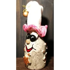 Geldgeschenk Dekofigur STERNENFEE Weihnachtswichtel witzige Upcyclingfigur aus Sektflasche, handgestrickte Accesoires