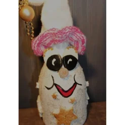 Geldgeschenk Dekofigur STERNENFEE Weihnachtswichtel witzige Upcyclingfigur aus Sektflasche, handgestrickte Accesoires