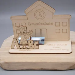 Geldgeschenk Einschulung - Mädchen - aus Holz personalisiert