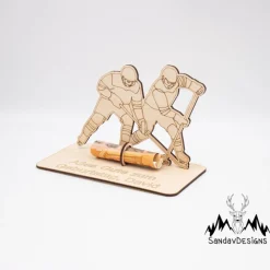 Geldgeschenk Eishockey - aus Holz personalisiert