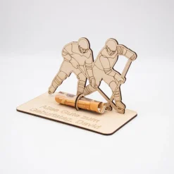 Geldgeschenk Eishockey - aus Holz personalisiert