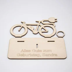 Geldgeschenk Elektrofahrrad - aus Holz personalisiert