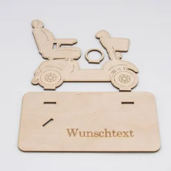 Geldgeschenk fahrender Rollator - aus Holz personalisiert
